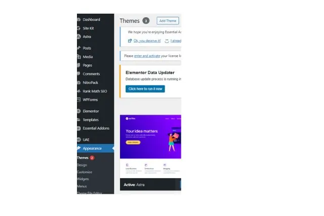 wordpress add theme